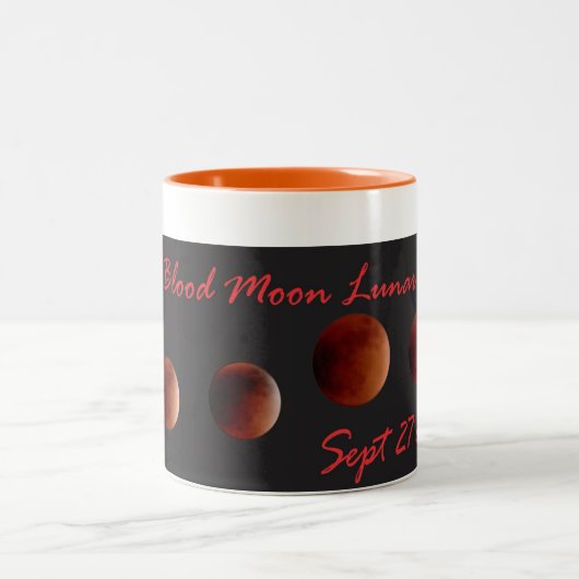 Superblut-Mond-Tasse 2015 Zweifarbige Tasse (Mittel)