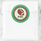 Superbowl Football Rugby Birthday Baby Dusche Runder Aufkleber (Tasche)