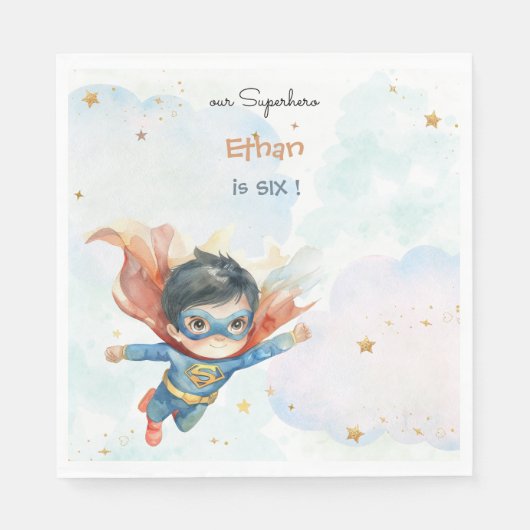 Superboy-Kindergeburtstag Serviette (Vorderseite)