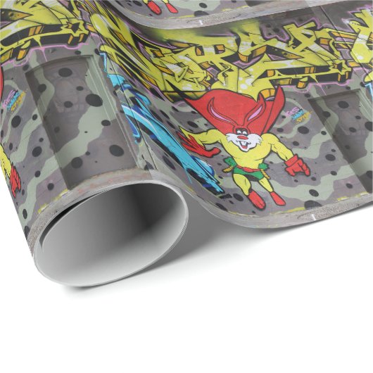 Superbunny Graffiti Geschenkpapier (Rolleneckpunkt)