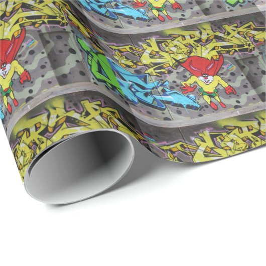 Superbunny Graffiti Geschenkpapier (Rolleneckpunkt)