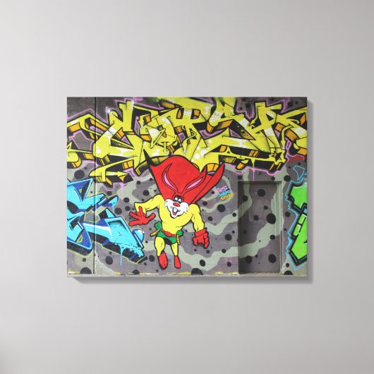 Superbunny Graffiti Leinwanddruck (Vorderseite)