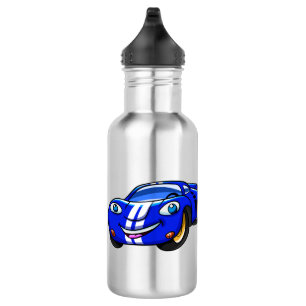 Supercar blue race Cartoons Wählen Sie eine andere Edelstahlflasche