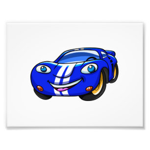 Supercar blue race Cartoons Wählen Sie eine andere Fotodruck
