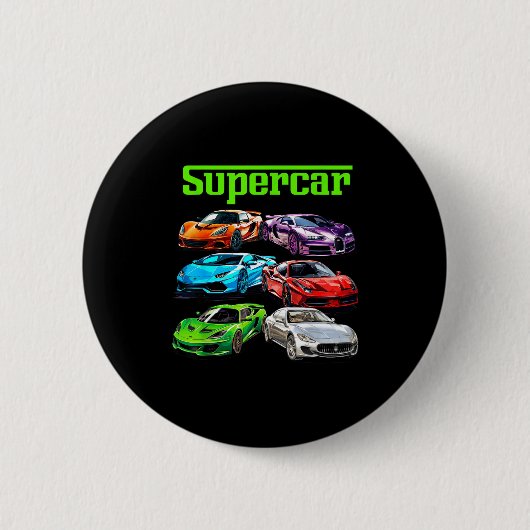 Supercar Cool Car Guy Srts Racing Fan Graphic Men Button (Vorderseite)
