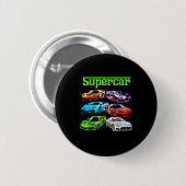 Supercar Cool Car Guy Srts Racing Fan Graphic Men Button (Vorne & Hinten)