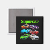 Supercar Cool Car Guy Srts Racing Fan Graphic Men Magnet (Vorderseite/Rückseite)