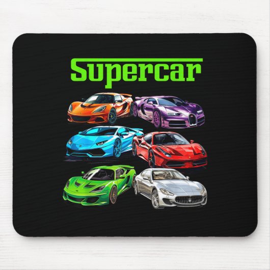 Supercar Cool Car Guy Srts Racing Fan Graphic Men  Mousepad (Vorne)
