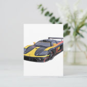 Supercar in Schwarz und Gelb Postkarte (Stehend Vorderseite)