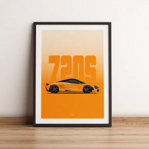 Supercar mit 720er Jahren Poster