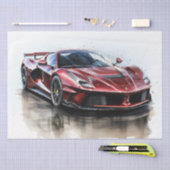 Supercar Racing Car Decoupage Seidenpapier (Handwerk)