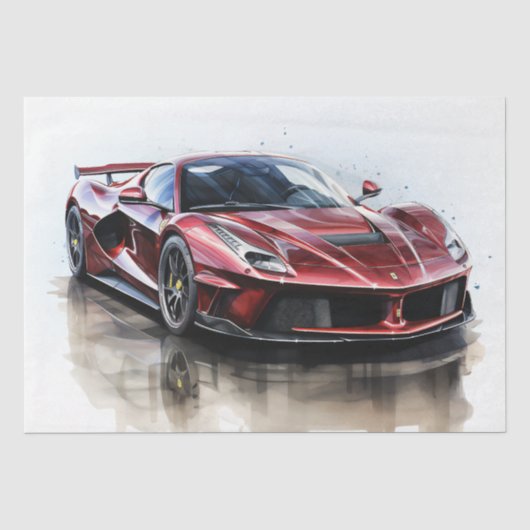 Supercar Racing Car Decoupage Seidenpapier (Vorderseite)