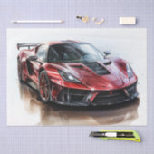 Supercar Racing Car Decoupage Seidenpapier (Handwerk)