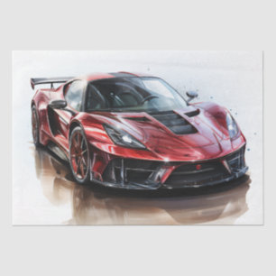 Supercar Racing Car Decoupage Seidenpapier