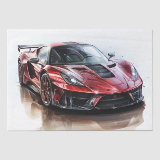 Supercar Racing Car Decoupage Seidenpapier (Vorderseite)