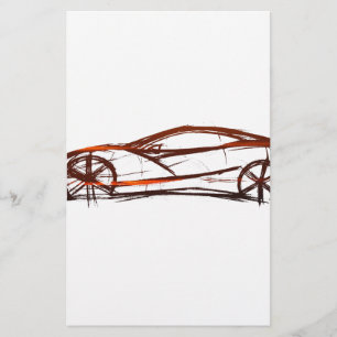 Supercar-Skizze Briefpapier