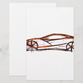 Supercar-Skizze Briefpapier (Vorne/Hinten)