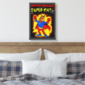 SuperCat Comic Canvas Print Leinwanddruck (Insitu (Schlafzimmer))