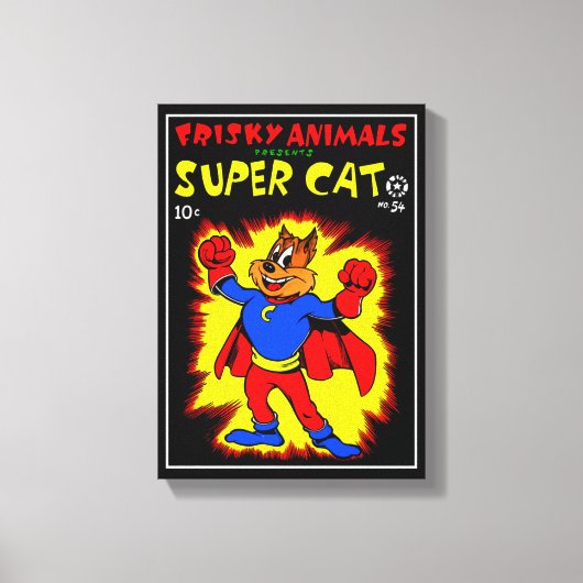 SuperCat Comic Canvas Print Leinwanddruck (Vorderseite)