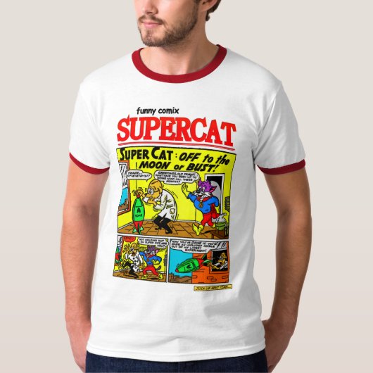 SuperCat Comic Strip T - Shirt (Vorderseite)