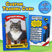 Supercat Comic Trading Card Funny Custom Cat Gesch Telefonnummerkarte