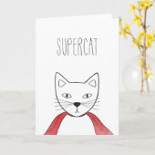 SUPERCAT Glückwunsch-Karten-Katzen-Illustration Karte (Gelbe Blume)