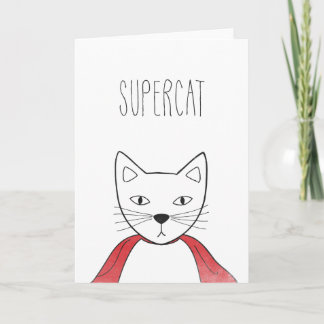 SUPERCAT Glückwunsch-Karten-Katzen-Illustration Karte