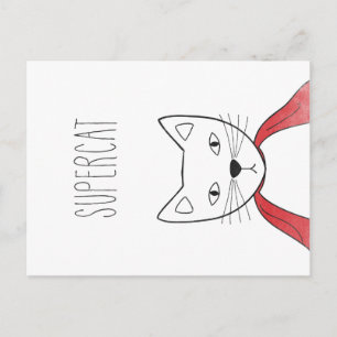 SUPERCAT Postcard Illustrationskatzen Postkarte