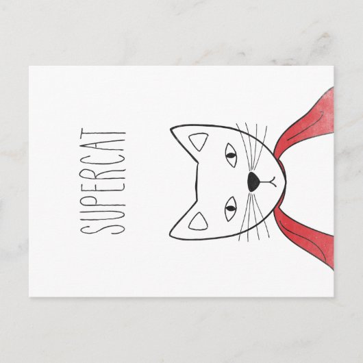 SUPERCAT Postcard Illustrationskatzen Postkarte (Vorderseite)