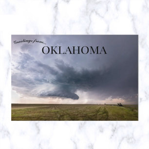 Supercell-Gewitter über einem Oklahoma Prairie Postkarte