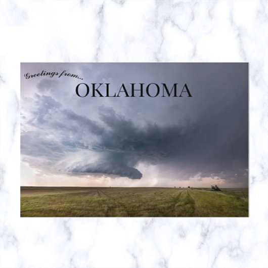 Supercell-Gewitter über einem Oklahoma Prairie Postkarte