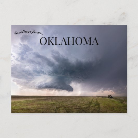 Supercell-Gewitter über einem Oklahoma Prairie Postkarte (Vorderseite)