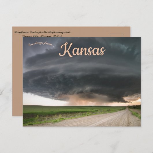 Supercell Thunderstorm Annäherungen Severy Kansas Postkarte (Vorne/Hinten)