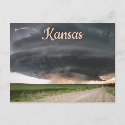 Supercell Thunderstorm Annäherungen Severy Kansas Postkarte (Vorderseite)