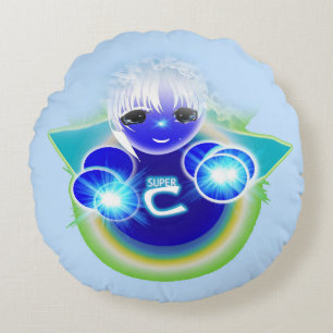 SuperCelu, das Heilen und Wellneßpuppe für Kinder Rundes Kissen