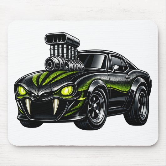 Supercharged Snake-Eye Muscle Car  Mousepad (Vorne)