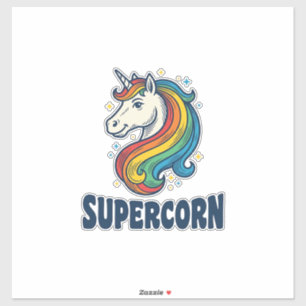 Supercorn Einhorn Vintage Gravur T-Shirt Design Aufkleber
