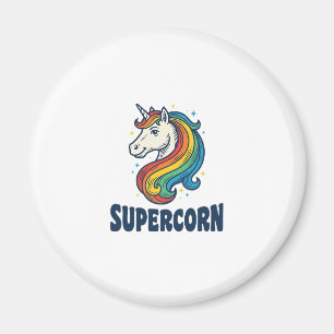 Supercorn Einhorn Vintage Gravur T-Shirt Design Magnet