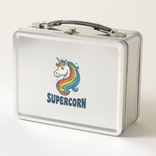 Supercorn Einhorn Vintage Gravur T-Shirt Design Metall Brotdose