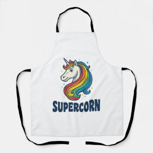 Supercorn Einhorn Vintage Gravur T-Shirt Design Schürze