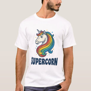 Supercorn Einhorn Vintage-Stich T-Shirt Design