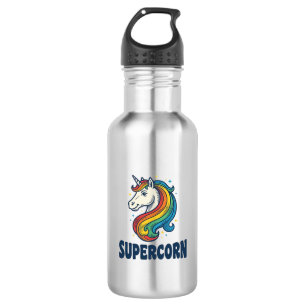 Supercorn Einhorn Vintage-Stich T-Shirt Design Edelstahlflasche