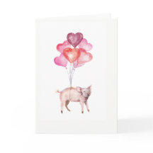 Supercutes Aquarellschwein mit Herzballons