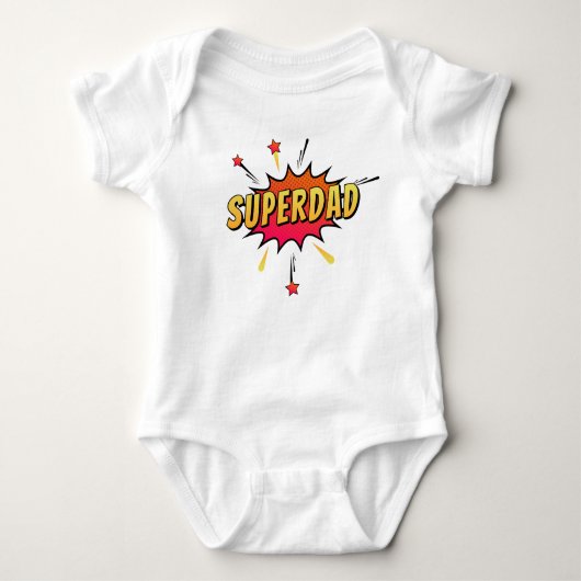 Superdad Comic Retro Pop Art | Bodysuit Baby Strampler (Vorderseite)