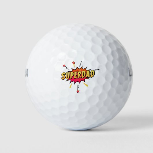 Superdad Comic Retro Pop Art | Golfplätze Golfball (Vorderseite)