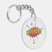 Superdad Comic Retro Pop Art | Schlüsselanhänger (Vorderseite links)
