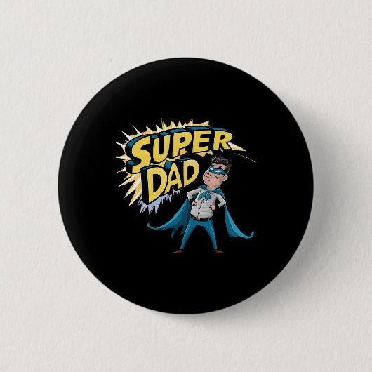 Superdad Funny Superhero Vater Kostüm für F Button (Vorderseite)