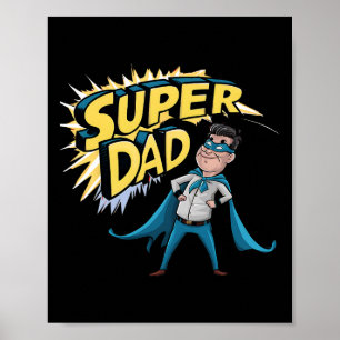 Superdad Funny Superhero Vater Kostüm für F Poster