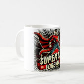 Superdad Hero Pose Comic Style Kaffeetasse (Vorderseite Links)