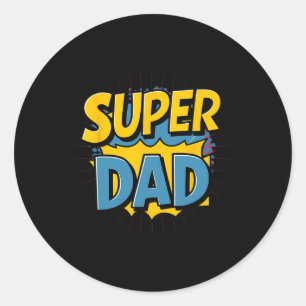 Superdad Lustiges Superhelden-Vater-Design Kostüm Runder Aufkleber